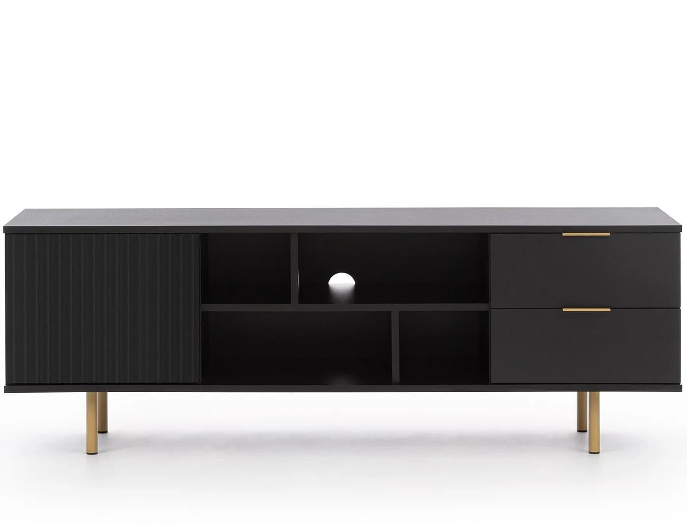 Marmex Möbel TV-Board NUBIA 06 Schwarz/Goldbeige Modernes Lowboard - Bild 2