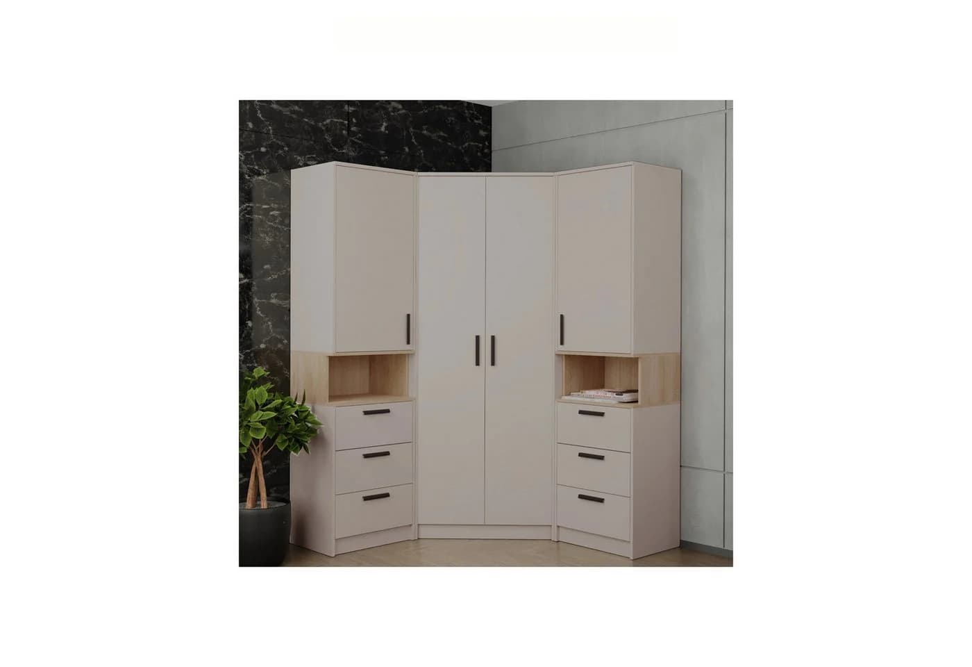 Marmex Möbel Mehrzweckschrank-Set Grant Set 17 C, 3-St., 2 Regale, 1 Eckschrank, Soft-Close-System - Bild 2