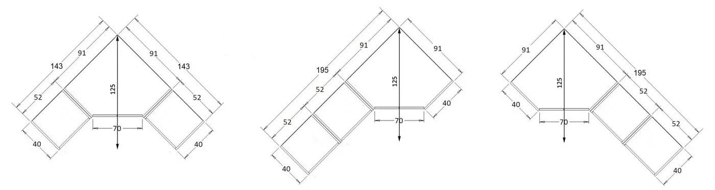 Marmex Möbel Mehrzweckschrank-Set Grant Set 17 C, 3-St., 2 Regale, 1 Eckschrank, Soft-Close-System - Bild 5