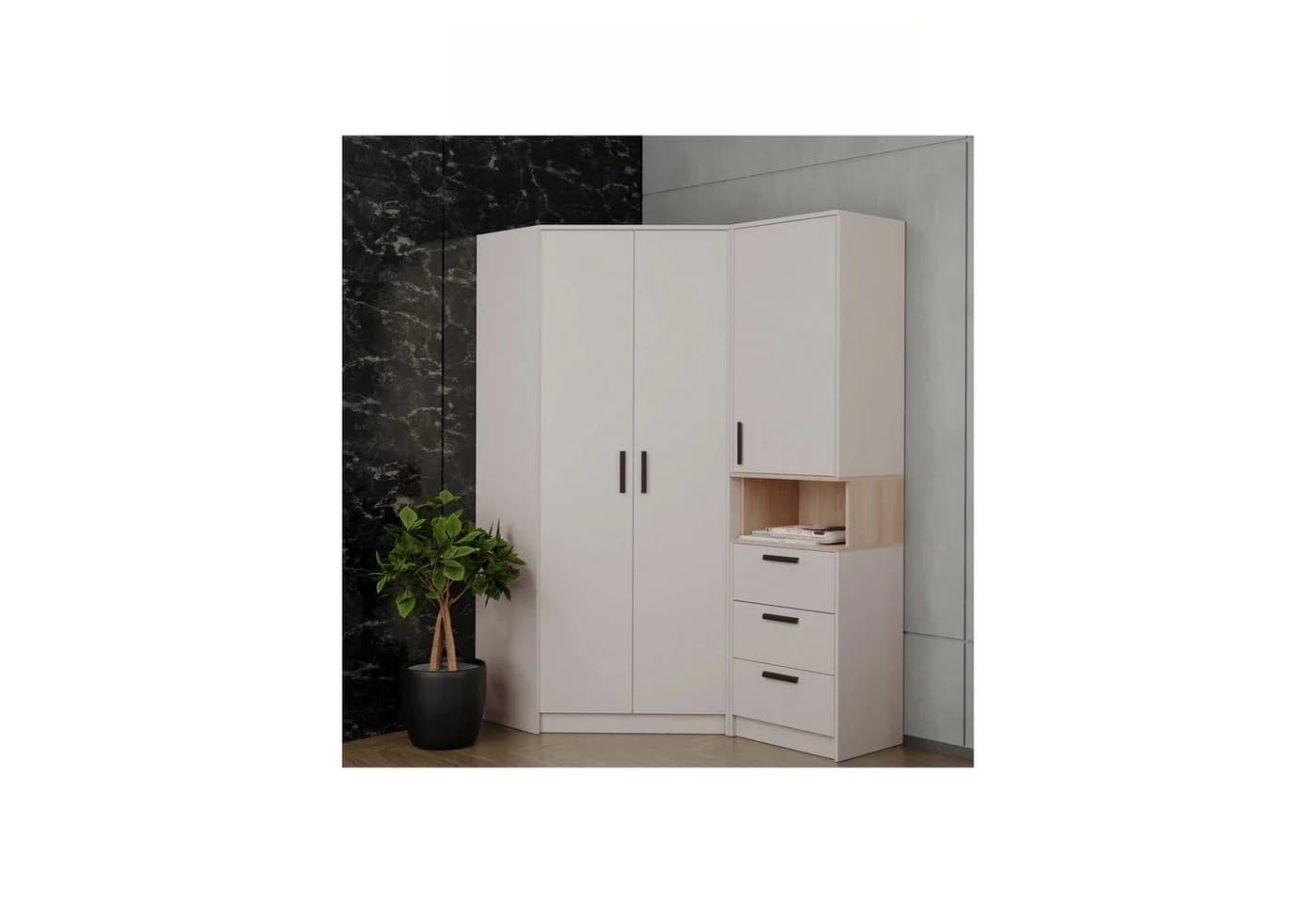Marmex Möbel Schrank-Set Grant Set 15 Grau Beige Softclose - Bild 2