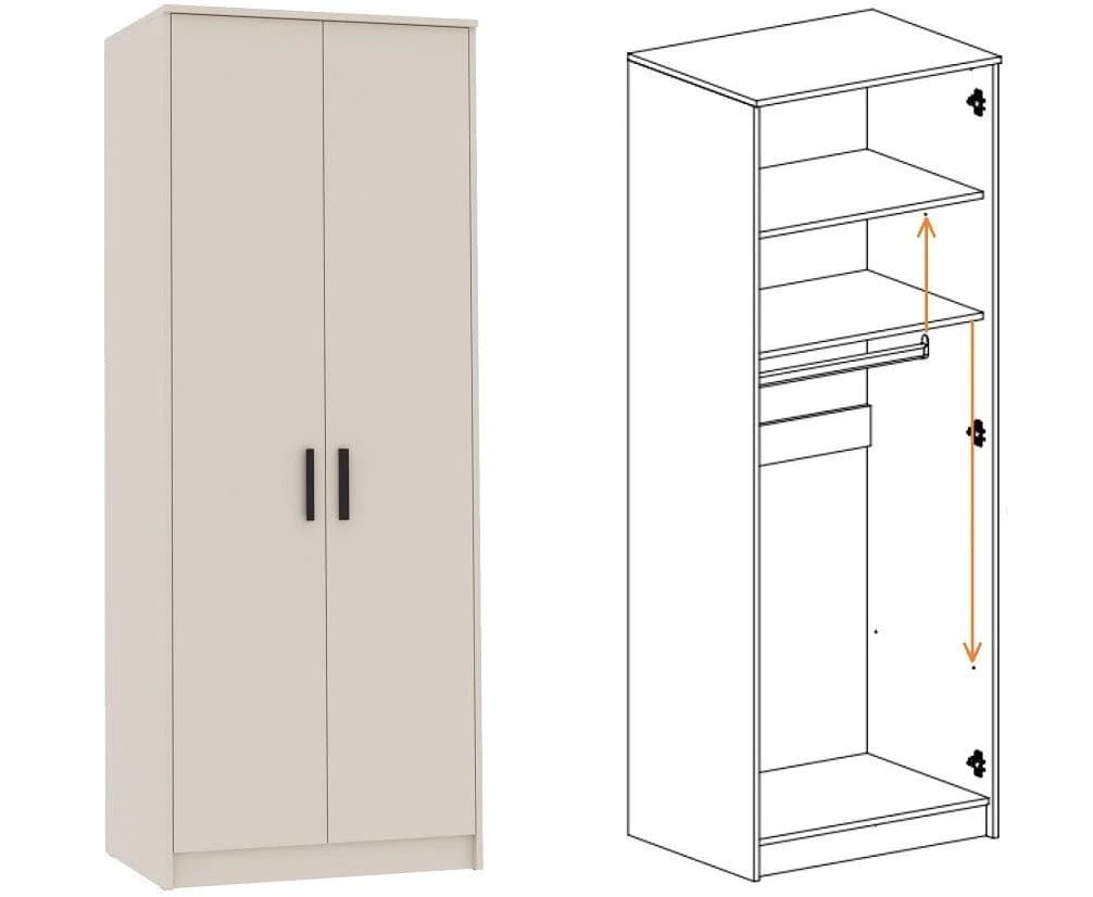 Marmex Möbel Kleiderschrank GRANT 13 Beige/Grau