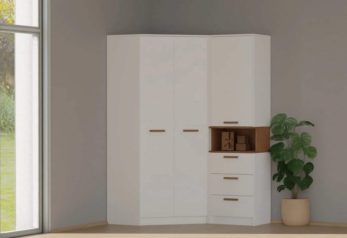 Marmex Möbel Schrank-Set GRANT SET 15N Weiß/Riviera Eiche 2-tlg. - Bild 5