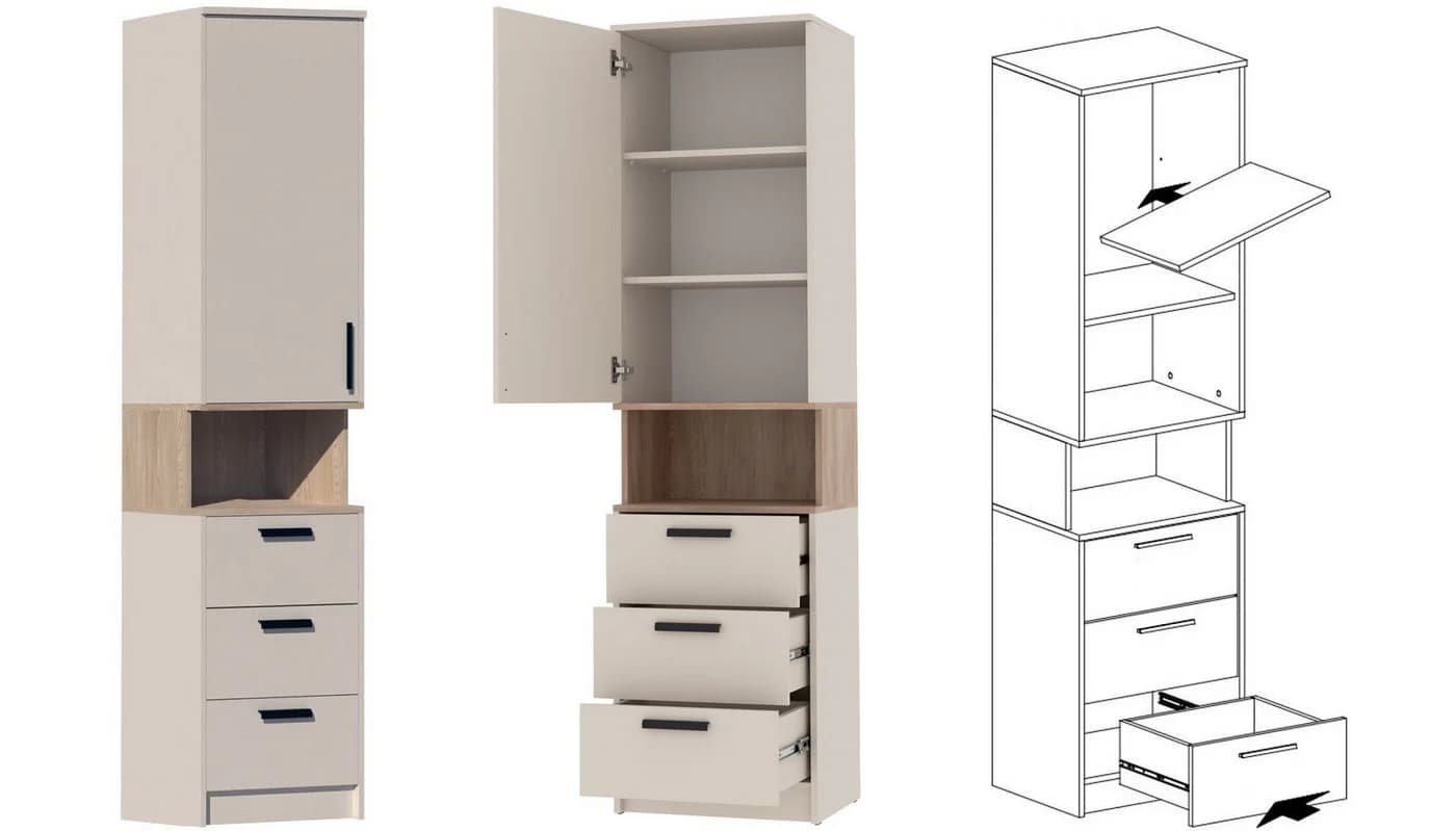 Marmex Möbel Schrank-Set Grant Set 36 C 5-teilig mit Soft-Close