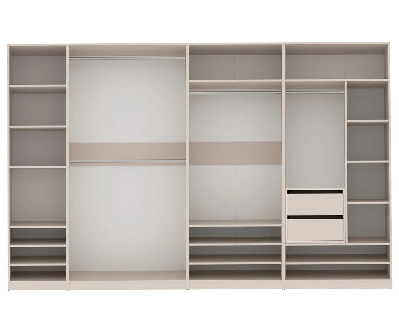 Marmex Möbel Schrank-Set TRES SET B Offener Garderobenschrank Beige/Grau - Bild 2