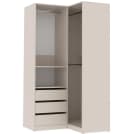 Marmex Möbel Garderobenschrank TRES H Eckgarderobe Beige/Grau mit Schubladen Bild 2