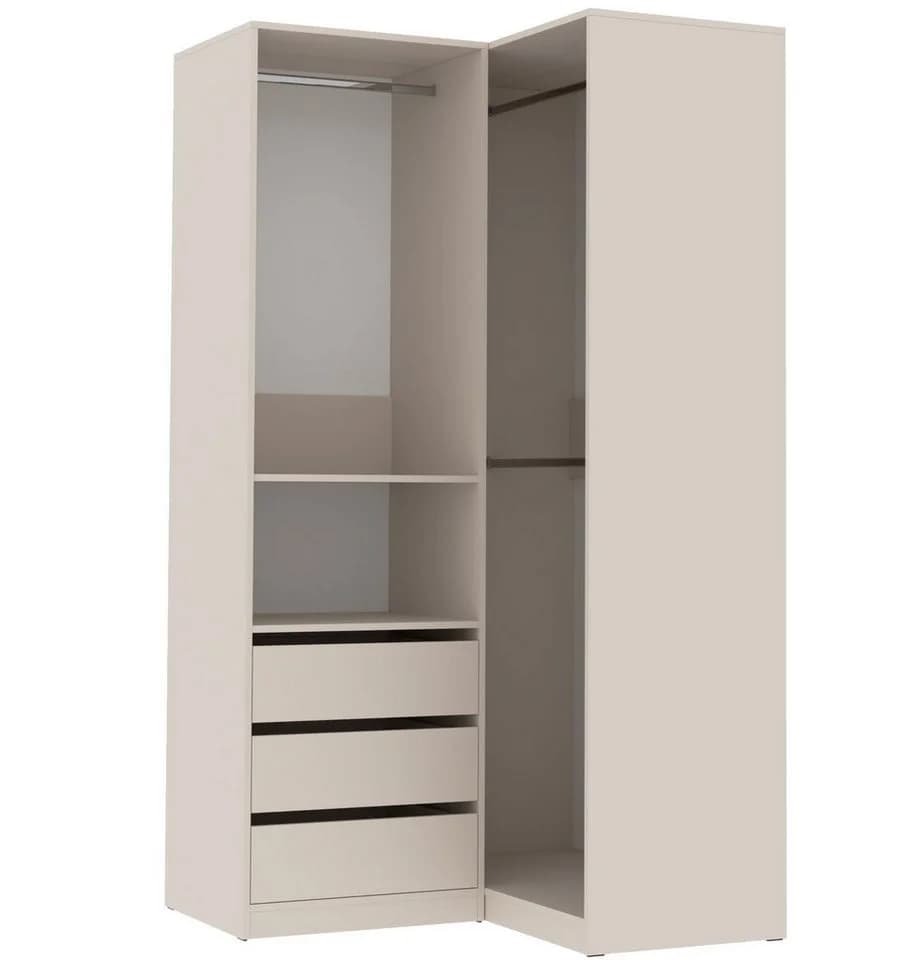 Marmex Möbel Garderobenschrank TRES H Eckgarderobe Beige/Grau mit Schubladen - Bild 2