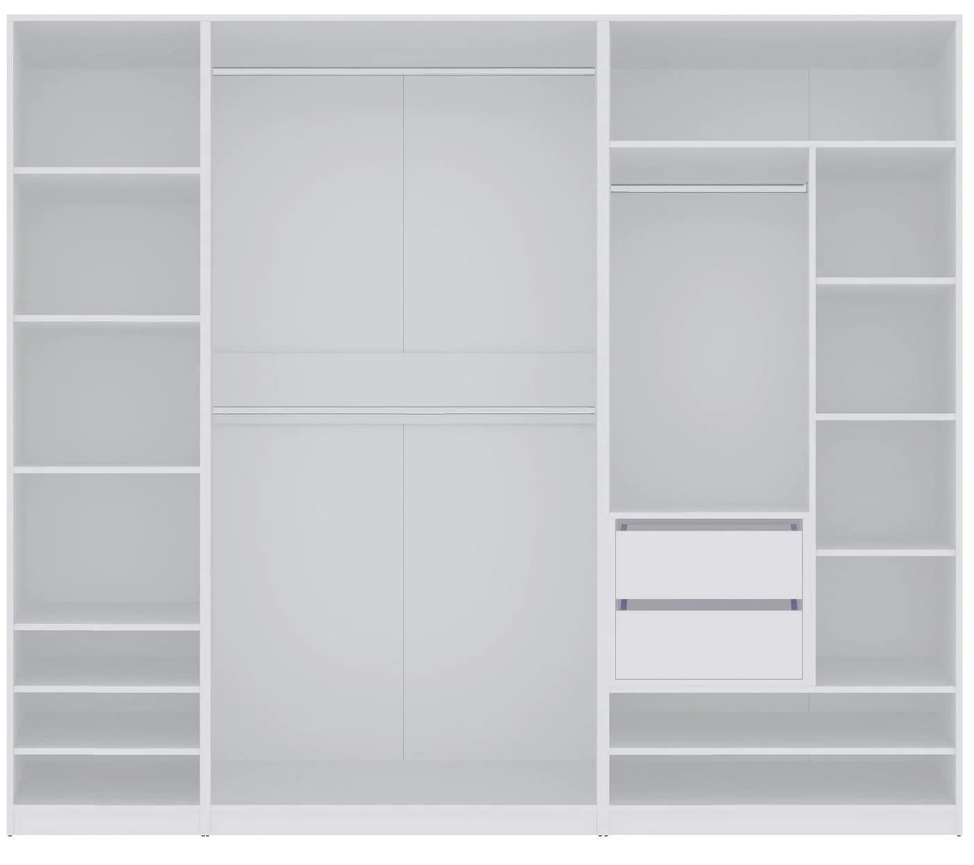 Marmex Möbel Schrank-Set TRES F/B Weiß Offener Kleiderschrank mit Schubladen - Bild 2