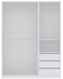 Marmex Möbel Eckkleiderschrank TRES H/B Weiß mit 3 Schubladen Bild 1