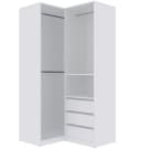 Marmex Möbel Eckkleiderschrank TRES H/B Weiß mit 3 Schubladen Bild 2