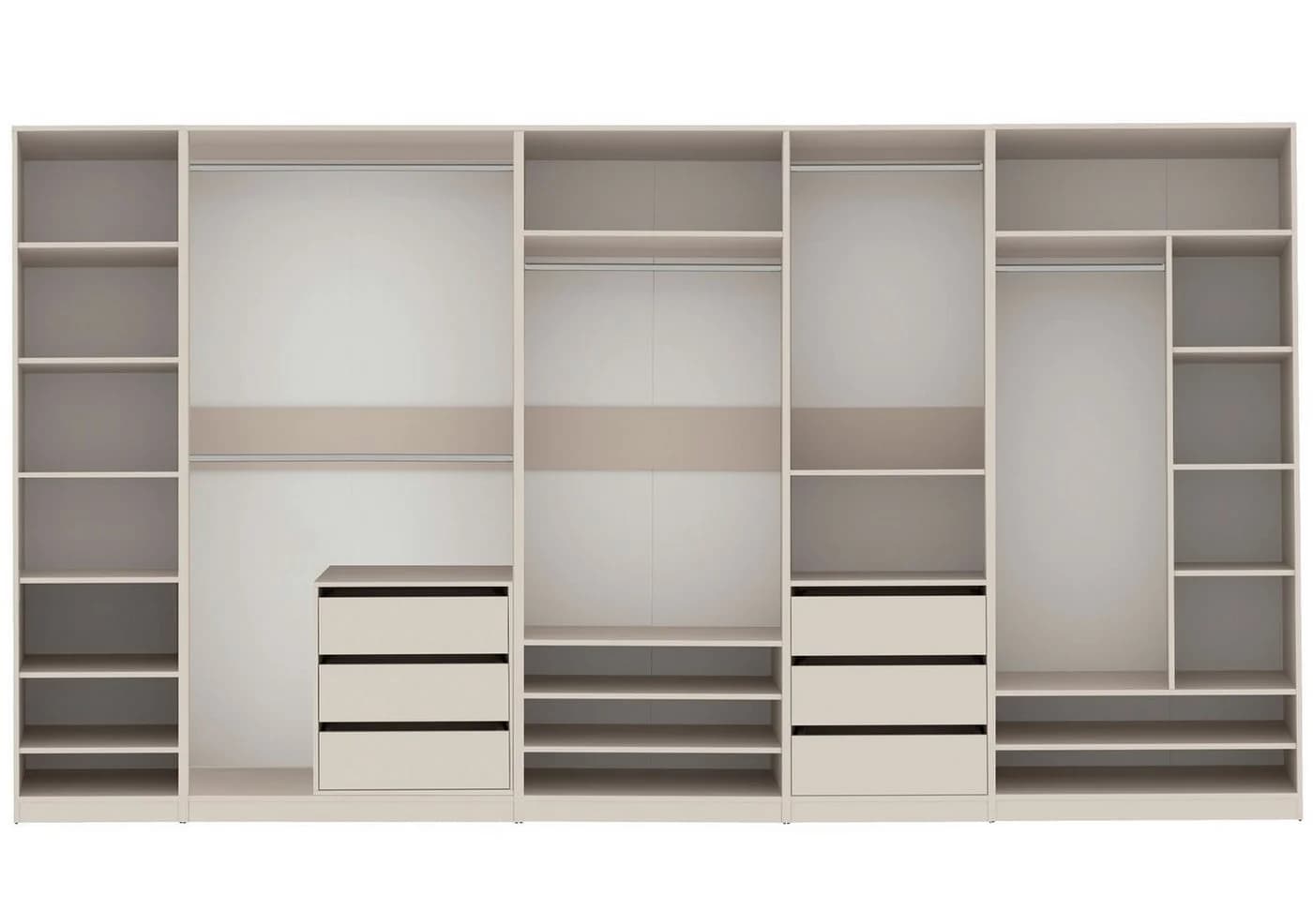 Marmex Möbel Schranksystem TRES SET R Offener Garderobenschrank Beige/Grau - Bild 2