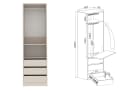 Marmex Möbel Schranksystem TRES SET R Offener Garderobenschrank Beige/Grau Bild 5