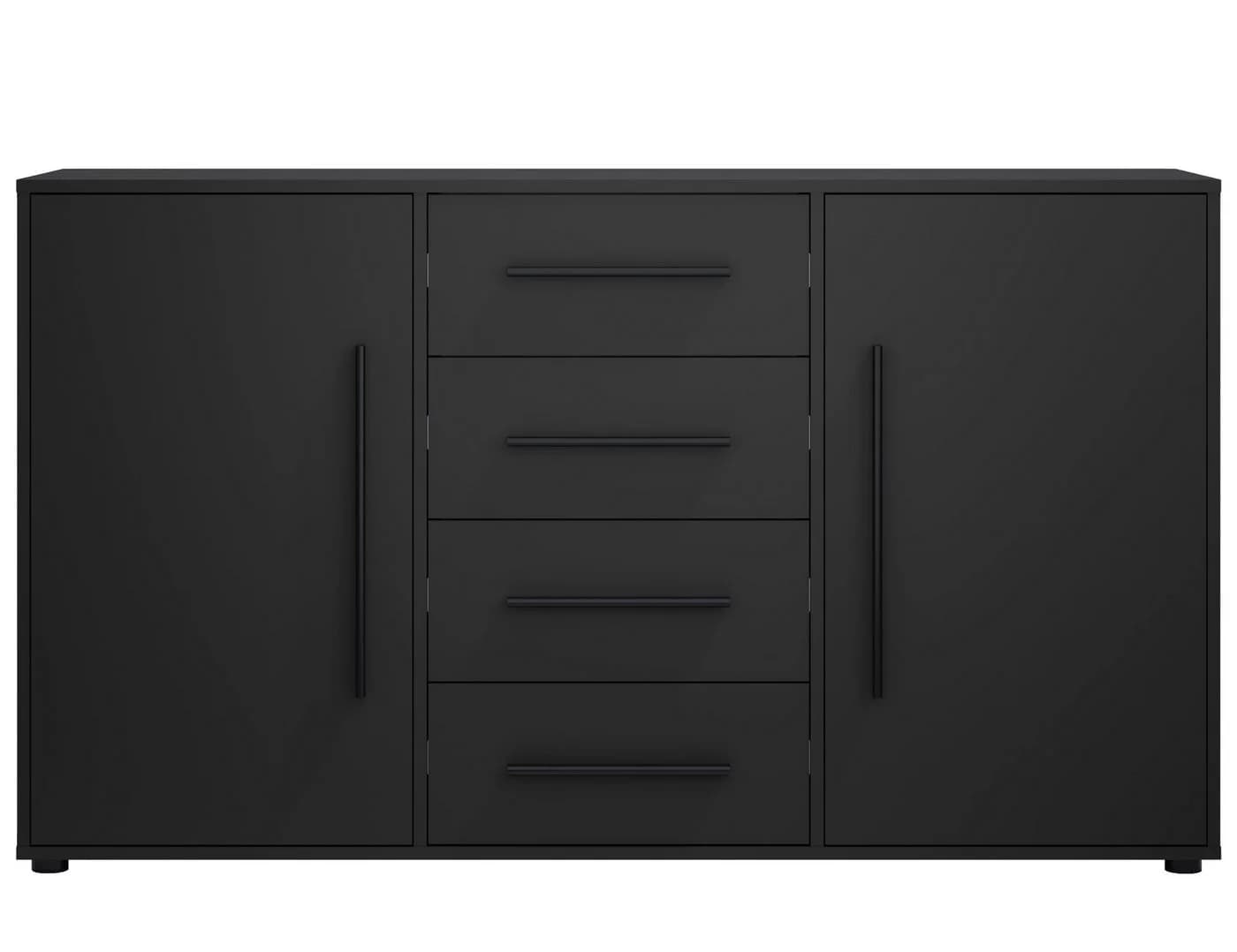 Marmex Möbel Kombikommode Maxione MX-02 Schwarz mit Schubladen - Bild 2