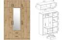Marmex Garderobenschrank SMART 2+Spiegel/N Schwarz 150x230x56 cm Bild 1