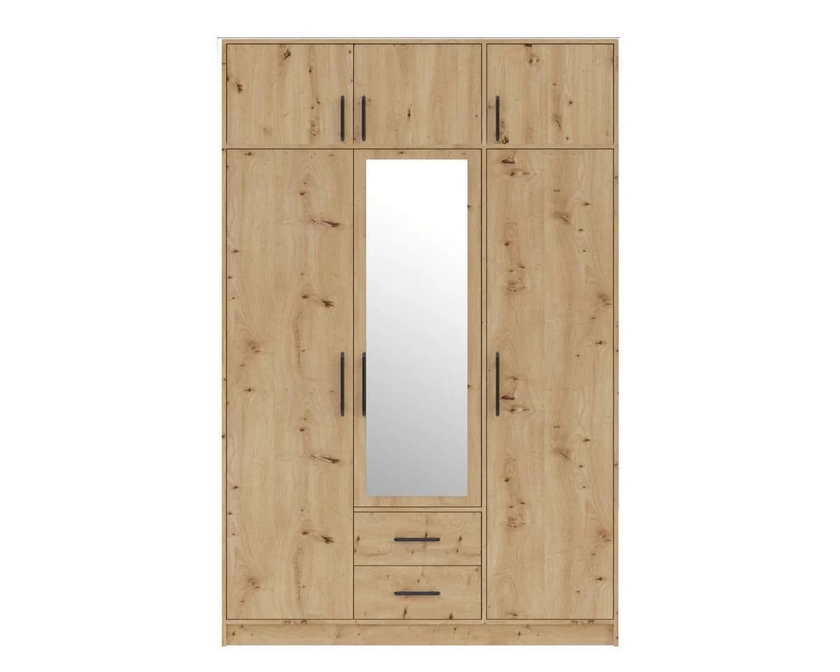 Marmex Garderobenschrank SMART 2+Spiegel/N Schwarz 150x230x56 cm - Bild 2