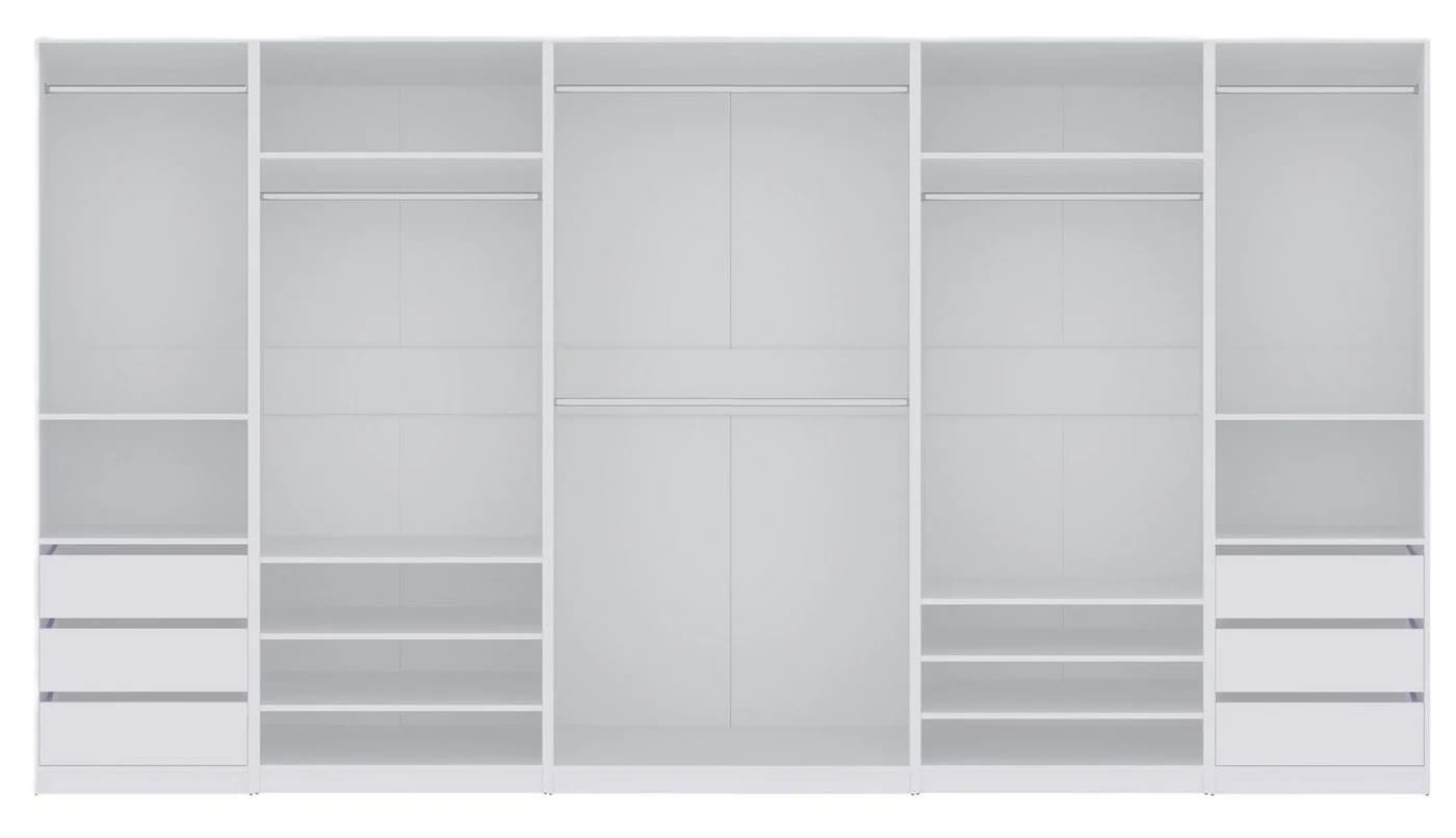 Marmex Möbel Schrank-Set TRES SET S/B offener Kleiderschrank Eckgarderobe Ankleidezimmer, 5-St, 6 Schubladen, 6 Kleiderstangen - Bild 2