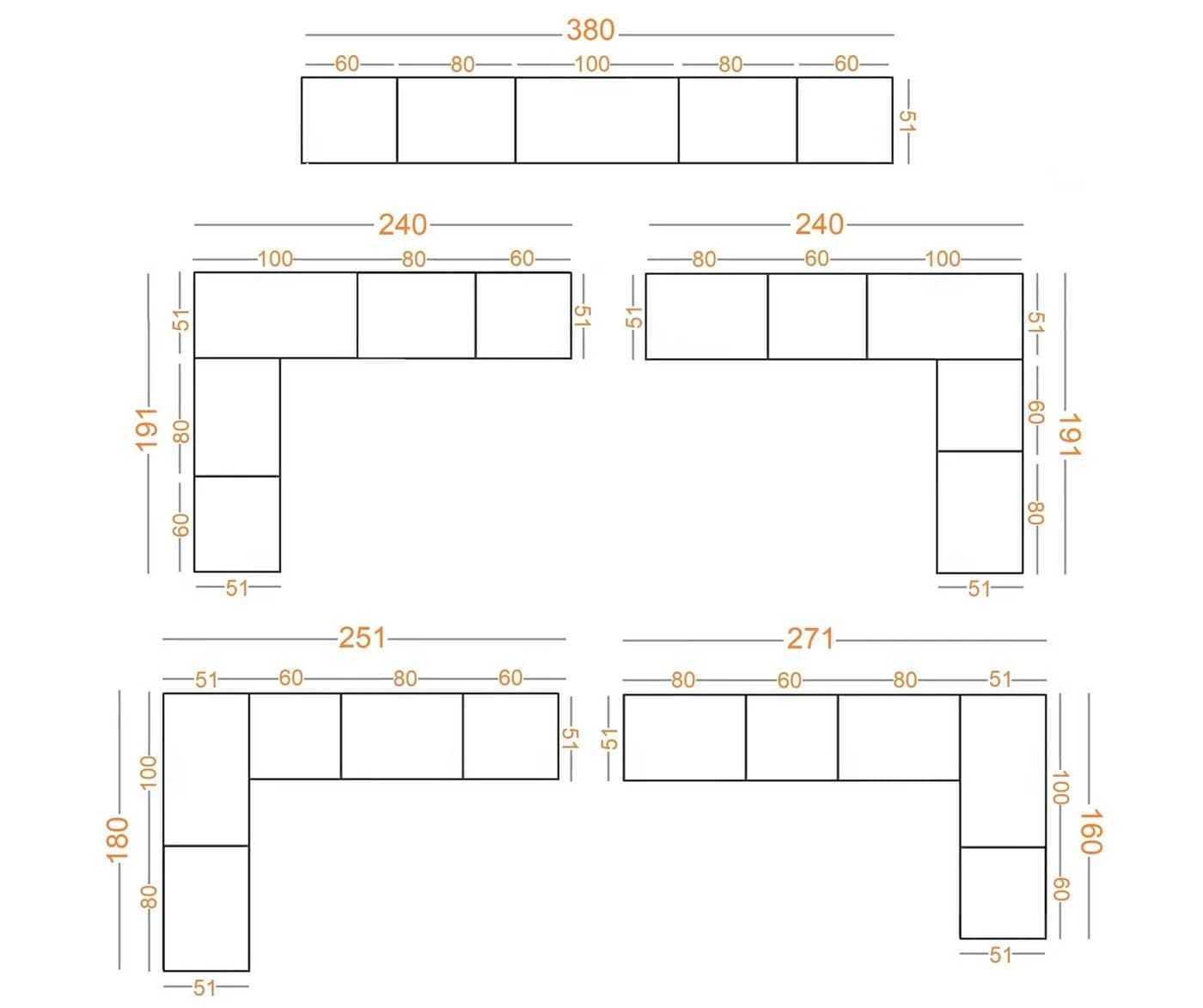 Marmex Möbel Schrank-Set TRES SET S/B offener Kleiderschrank Eckgarderobe Ankleidezimmer, 5-St, 6 Schubladen, 6 Kleiderstangen - Bild 5