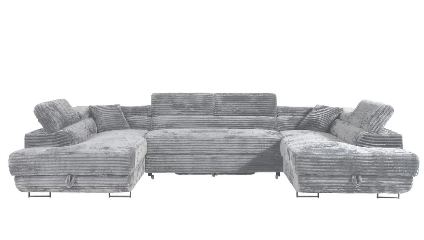 Labett Wohnlandschaft GUSTAVO U-Form Cordsofa mit Schlaffunktion
