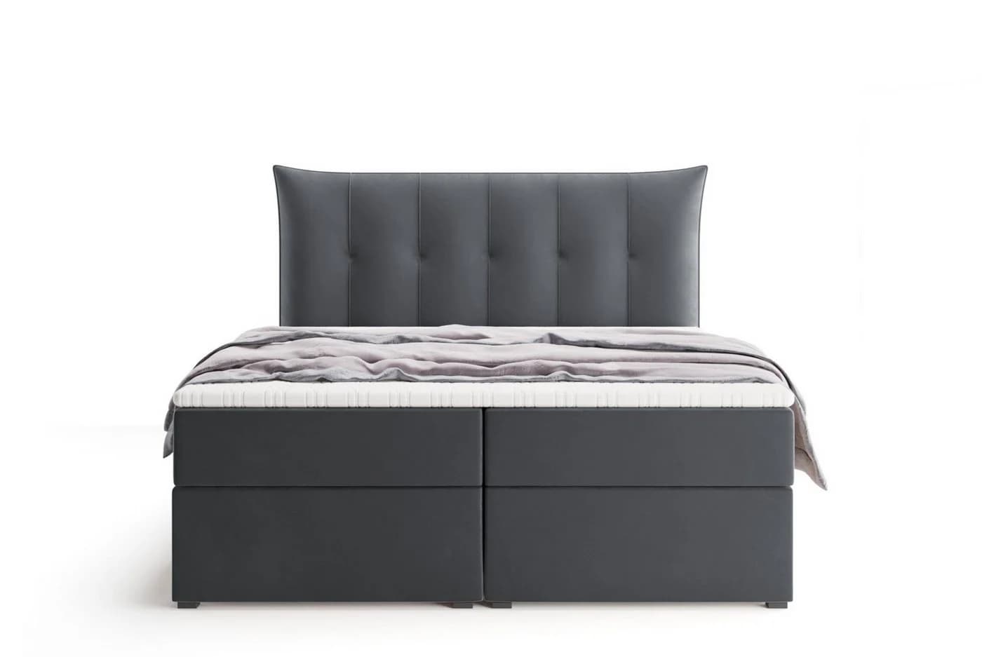 Labett Boxspringbett mit Bettkasten & Topper grau - Bild 2