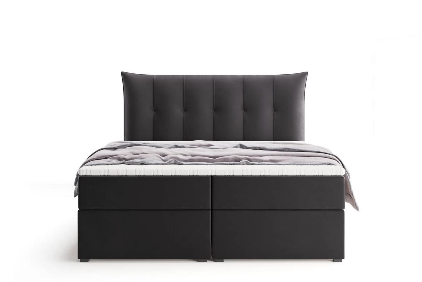 Labett Boxspringbett mit Bettkasten & Topper grau - Bild 2