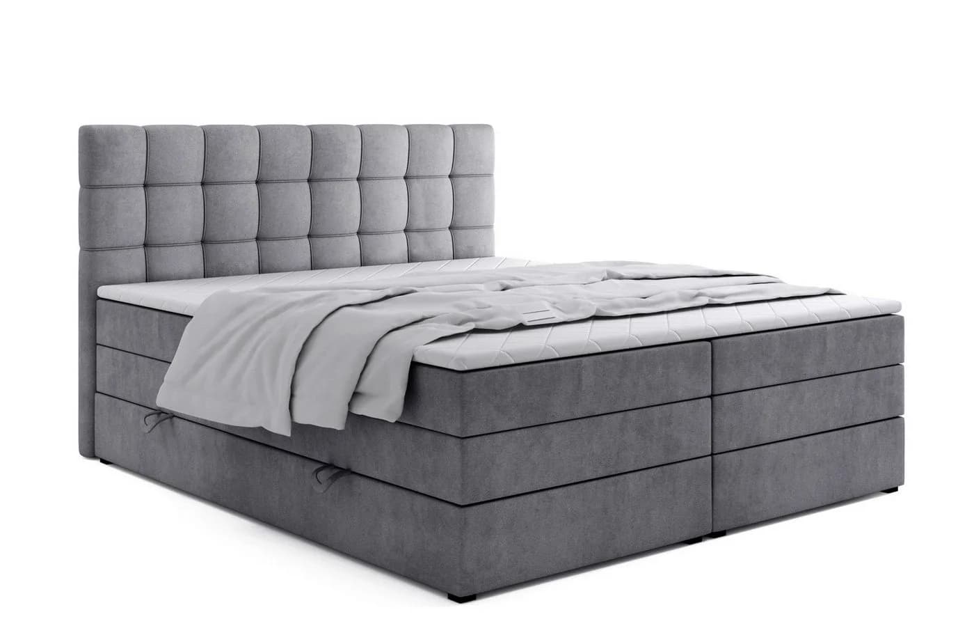 Labett Boxspringbett IGELLA KING mit Bettkasten und Matratze Grau - Bild 2