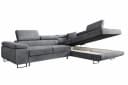 Labett Ecksofa GUERO mit Schlaffunktion & Bettkasten Grau Samt Bild 4
