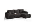 Labett Ecksofa mit Schlaffunktion & Bettkasten PIANO L-Form Schwarz Bild 1