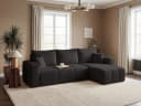 Labett Ecksofa mit Schlaffunktion & Bettkasten PIANO L-Form Schwarz Bild 2