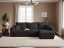 Labett Ecksofa mit Schlaffunktion & Bettkasten PIANO L-Form Schwarz Bild 3