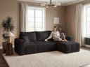 Labett Ecksofa mit Schlaffunktion & Bettkasten PIANO L-Form Schwarz Bild 4