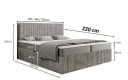 Labett Boxspringbett CLEO Grau mit Bettkästen und Topper Bild 5