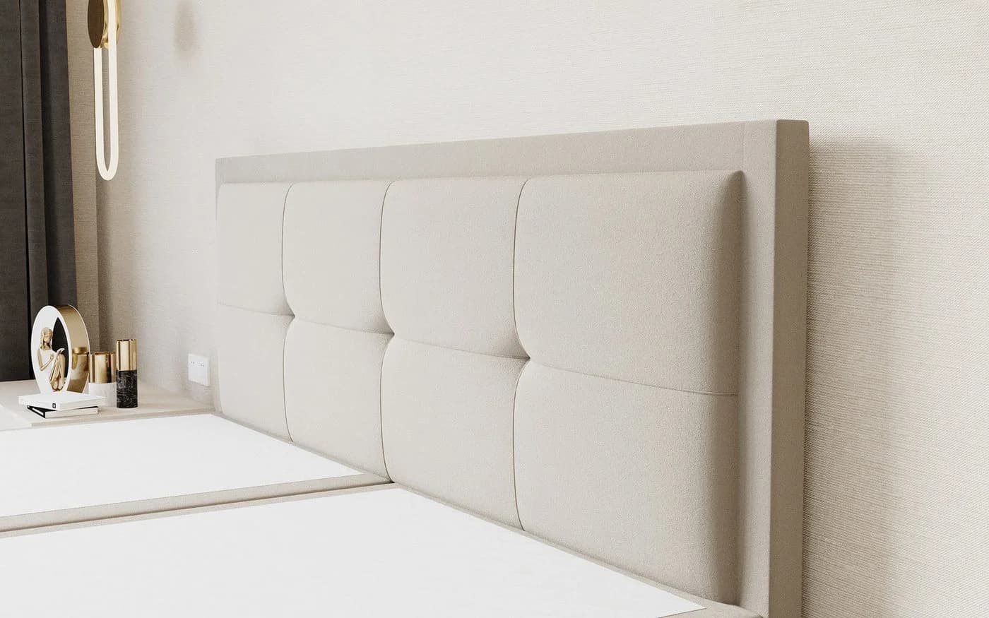 Labett Boxspringbett CLARA Beige/Grau 220 cm Überlänge - Bild 3