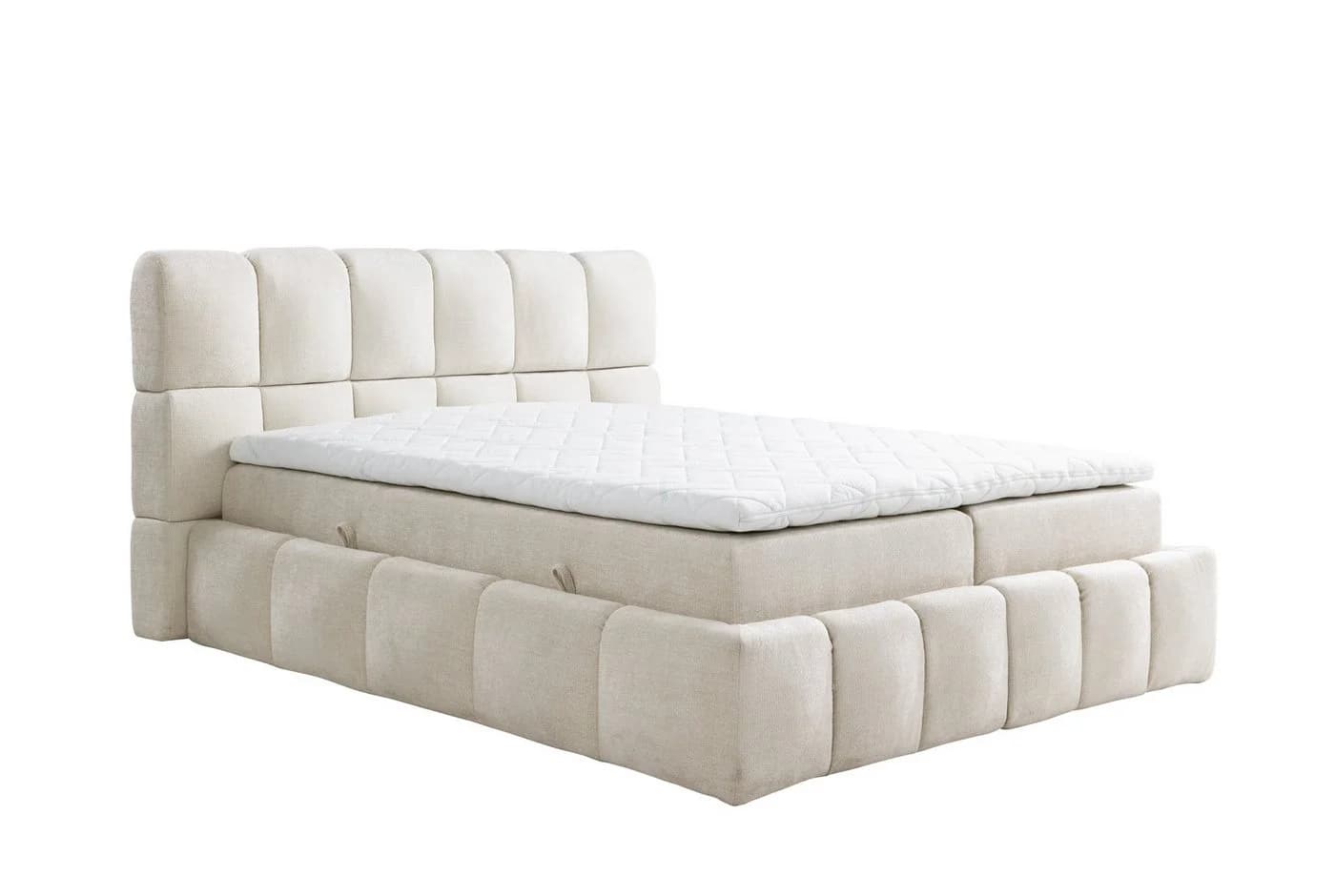 Labett Boxspringbett AURA Bubble Boucle Bett mit Stauraum