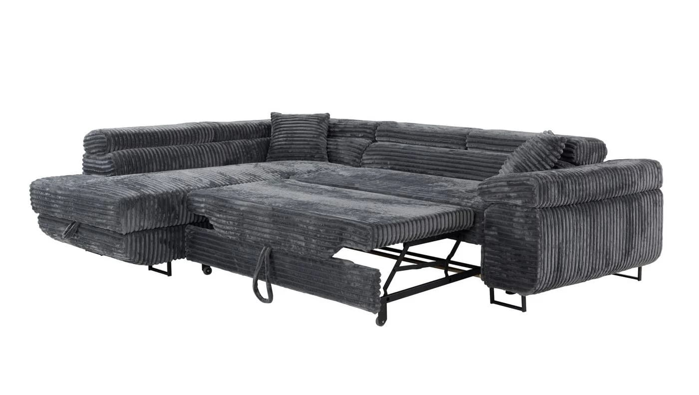 Labett Ecksofa GUSTAVO Schwarz mit Schlaffunktion & Bettkasten - Bild 4
