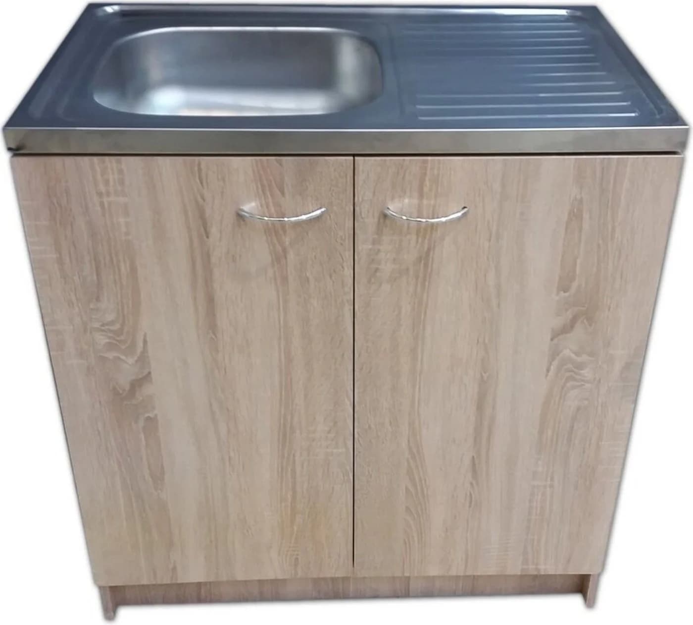 STAMAR Spülenschrank 80cm Sonoma Eiche mit Edelstahl-Spüle