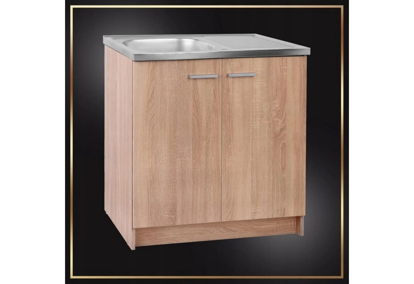 STAMAR Spülenschrank 80cm Sonoma Eiche mit Edelstahl-Spüle - Bild 3