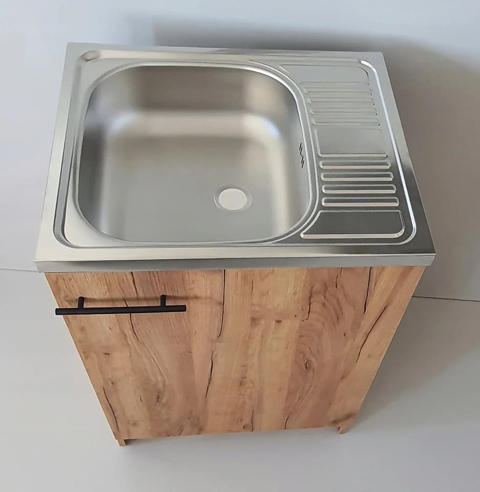 STAMAR Spülenschrank 60cm Eiche Gold Deante Spüle Abtropf
