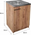 STAMAR Spülenschrank 60cm Eiche Gold Deante Spüle Abtropf Bild 4