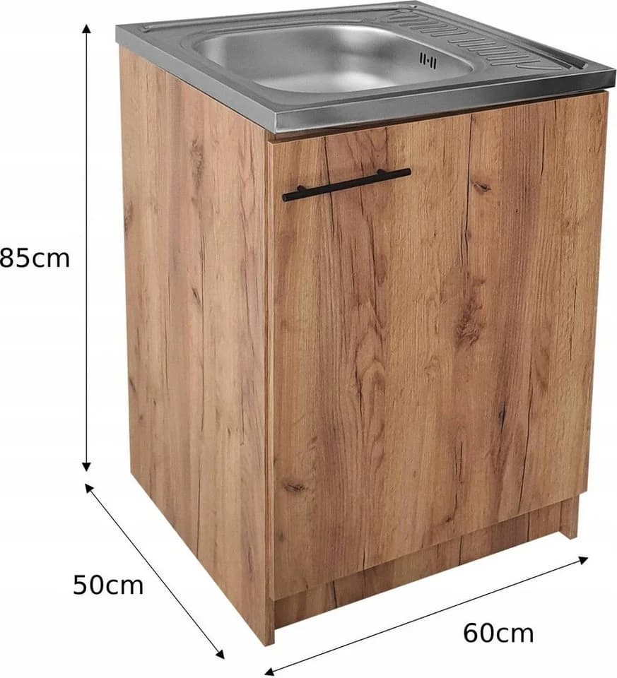 STAMAR Spülenschrank 60cm Eiche Gold Deante Spüle Abtropf - Bild 4