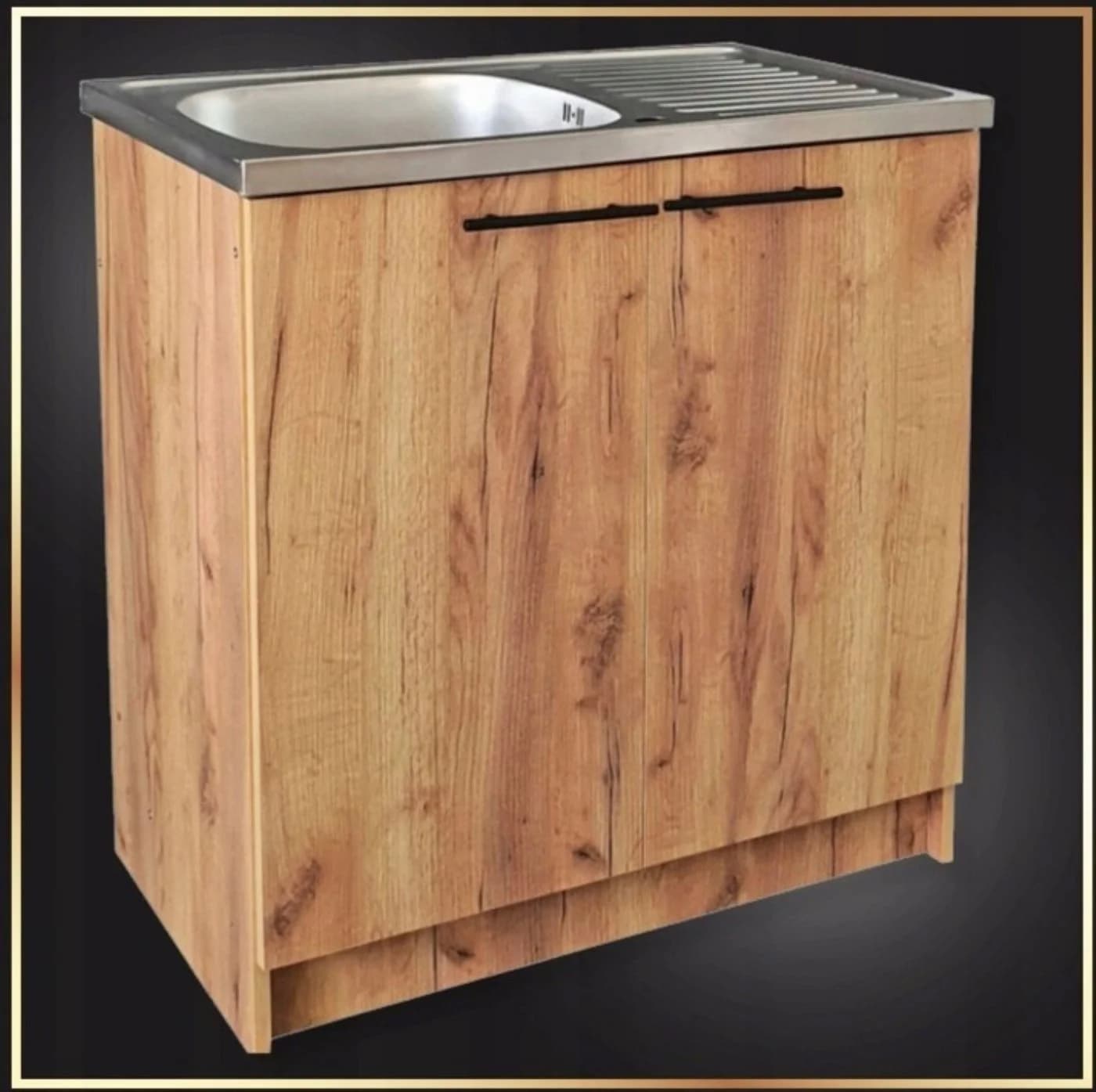 STAMAR Spülenschrank 80cm Eiche Gold mit Spüle