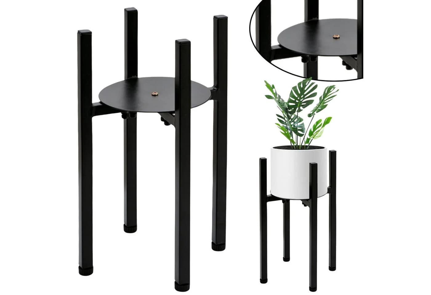 Sarcia.eu Blumenständer Schwarz Metall Minimalistisch - Bild 2