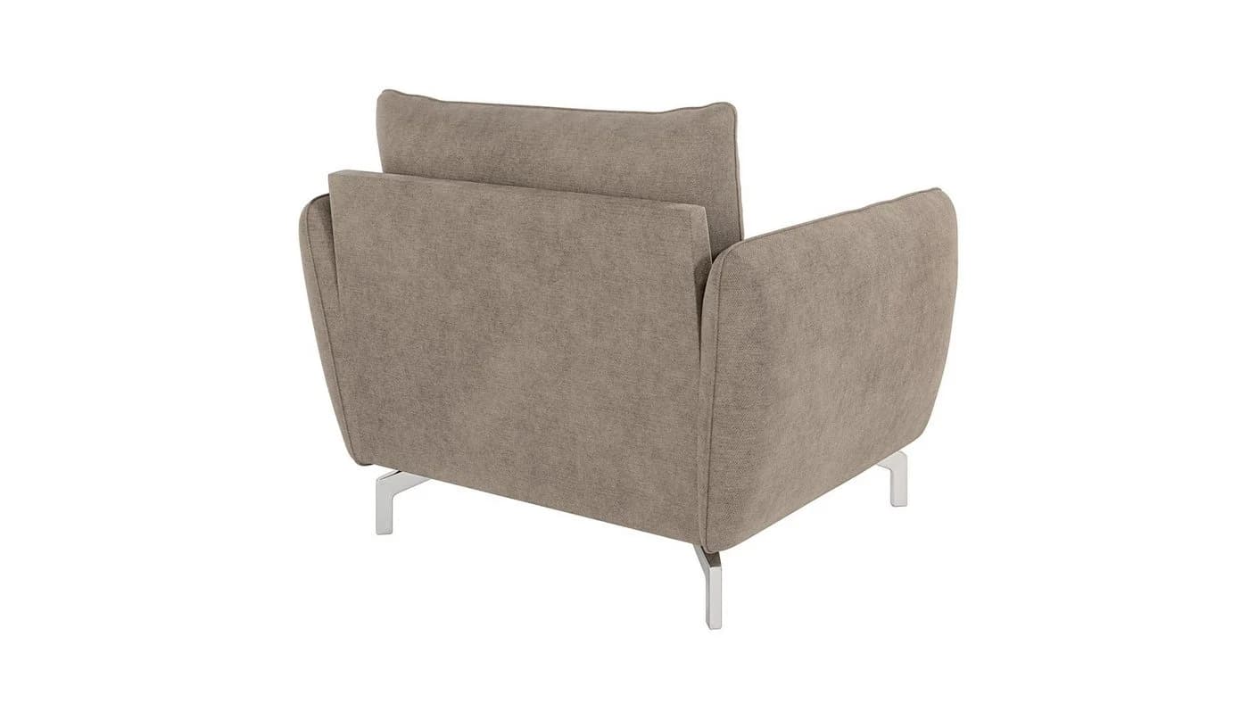 S-Style Möbel Sessel Benita Dunkelbeige Mikrofaser Metallfüße - Bild 3