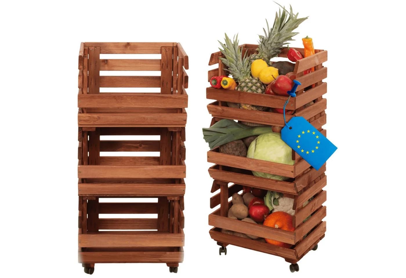 Modo24 Küchenregal Modular Holzregal für Gemüse Obst auf Rollen - Bild 2