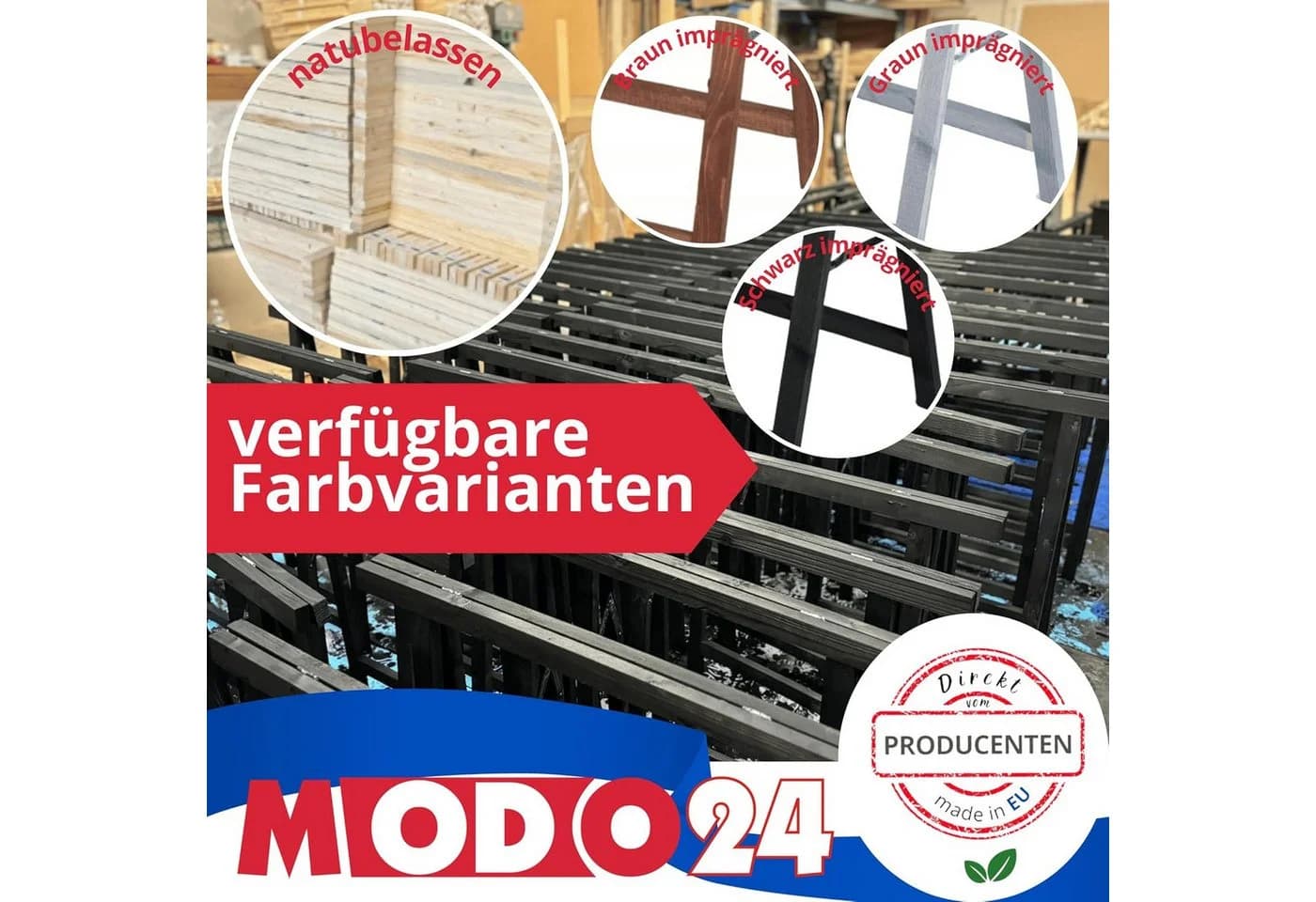 Modo24 Holzbock Sägebock Kiefernholz Braun