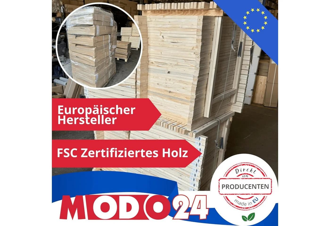 Modo24 Holzbock Sägebock Kiefernholz Braun - Bild 3