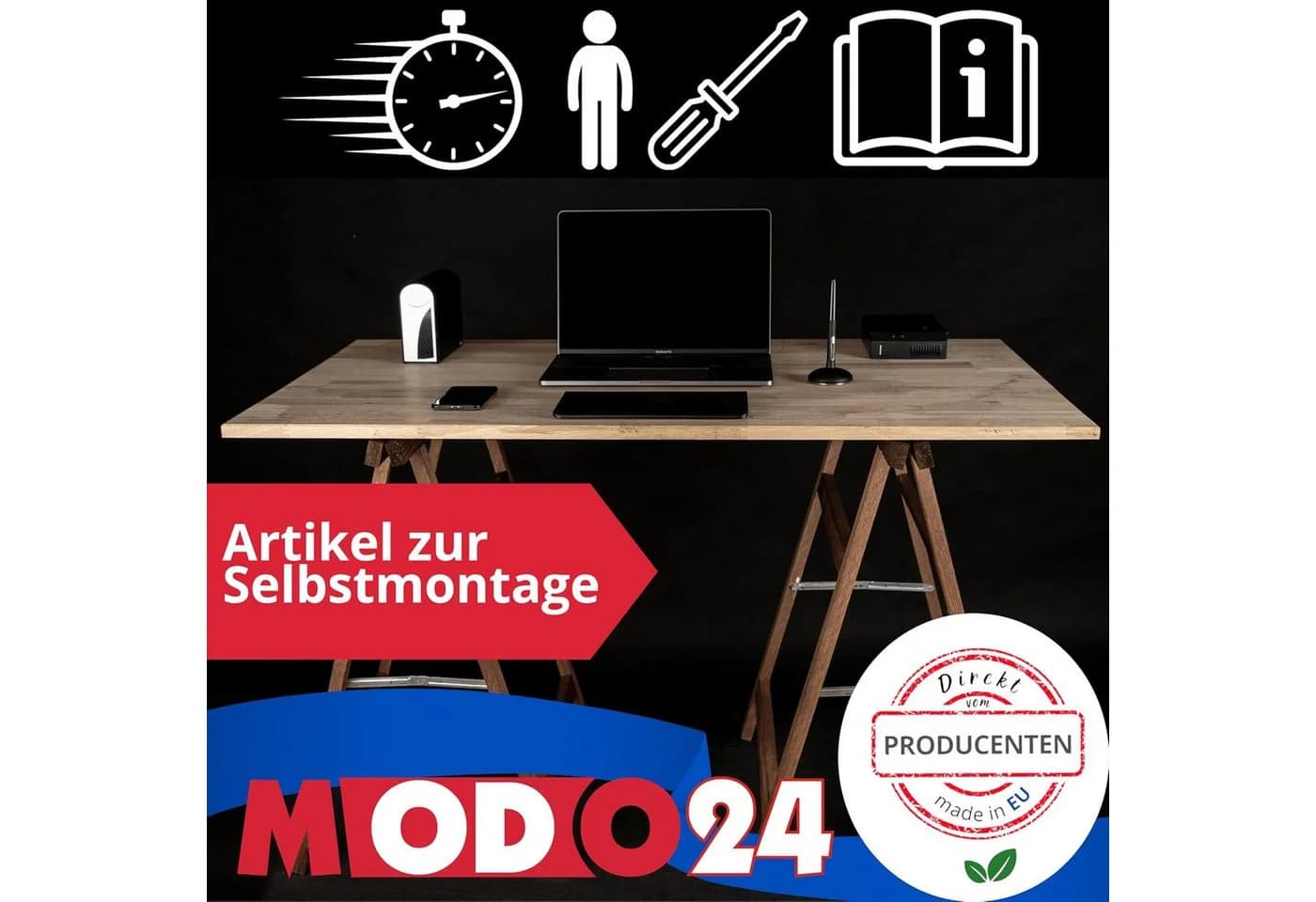 Modo24 Holzbock Sägebock Kiefernholz Braun - Bild 5