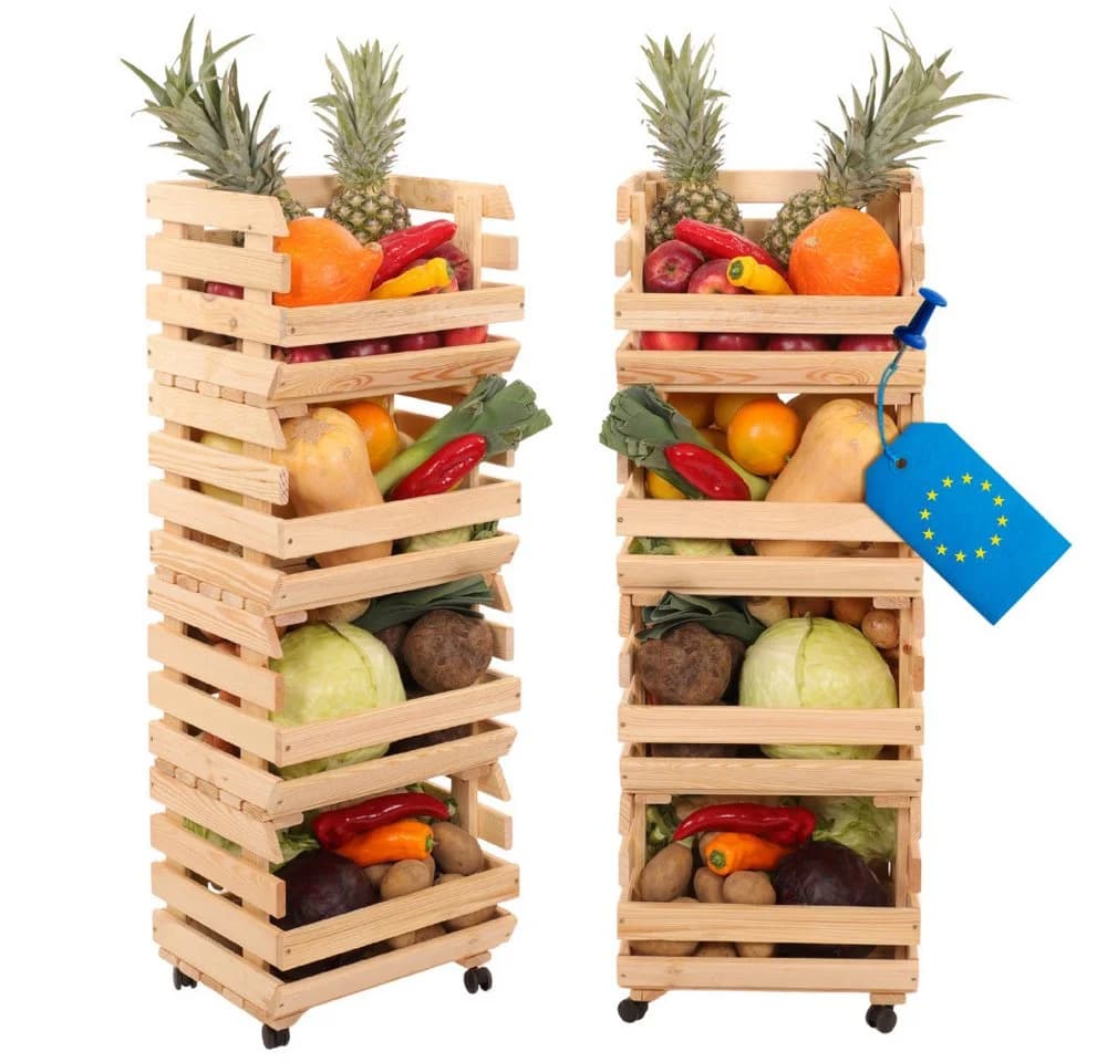 Modo24 Küchenregal Modular Holzregal für Gemüse Obst auf Rollen - Bild 2