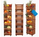 Modo24 Küchenregal Modular Holzregal auf Rollen Stapelbar Braun Grau Bild 2