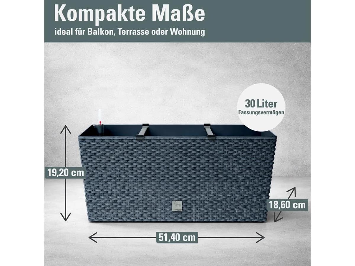 Prosperplast Blumenkasten Rato Case Anthrazit mit Bewässerungssystem - Bild 3