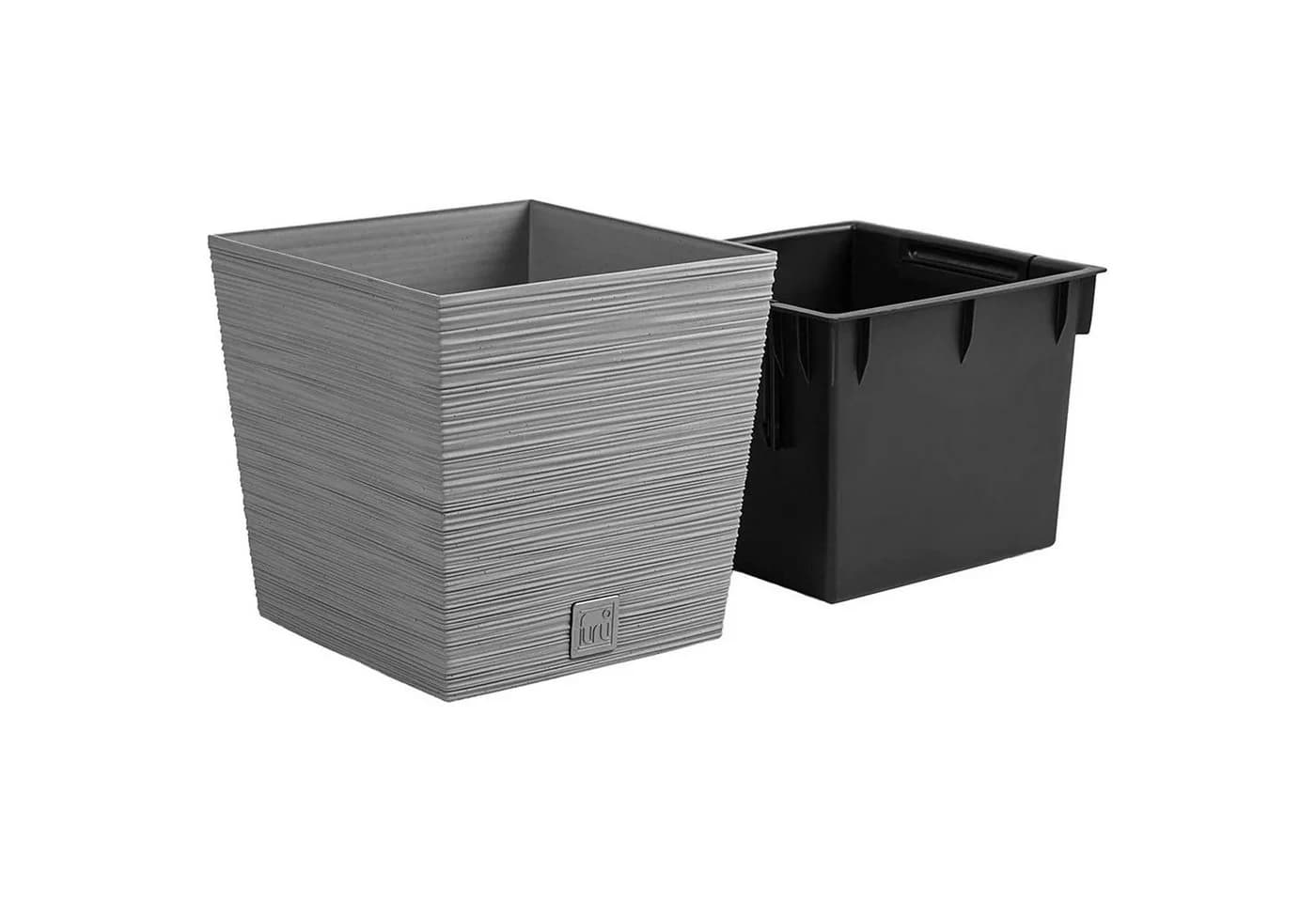Prosperplast Blumentopf Furu Square Low Grau Kunststoff - Bild 3