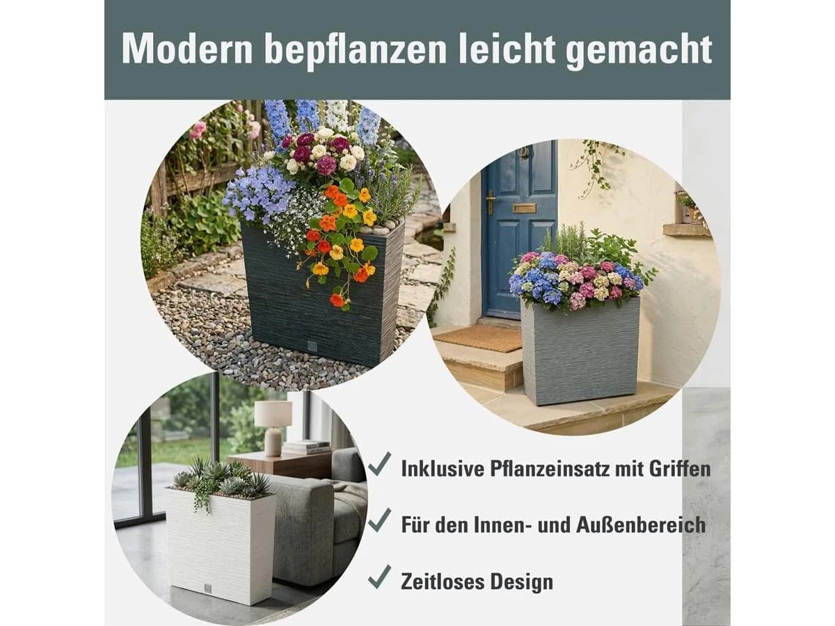 Prosperplast Blumentopf Furu DFC600T Grau Wetterfest - Bild 3